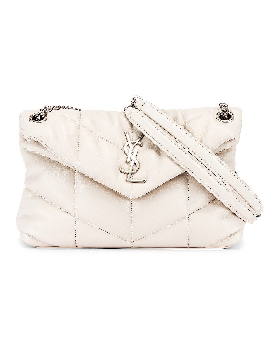 Image 1 of FWRD Renew Saint Laurent Small Monogramme Puffer Loulou Shoulder Bag in Crema Soft