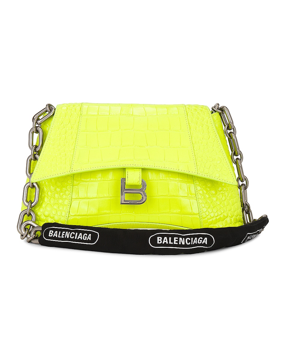 Image 1 of FWRD Renew Balenciaga Small Downtown Shoulder Bag in Fluo Yellow