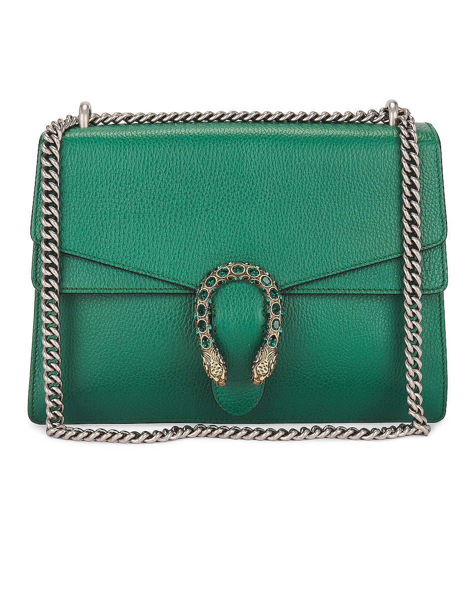 Image 1 of FWRD Renew Gucci Dionysus Chain Shoulder Bag in Green