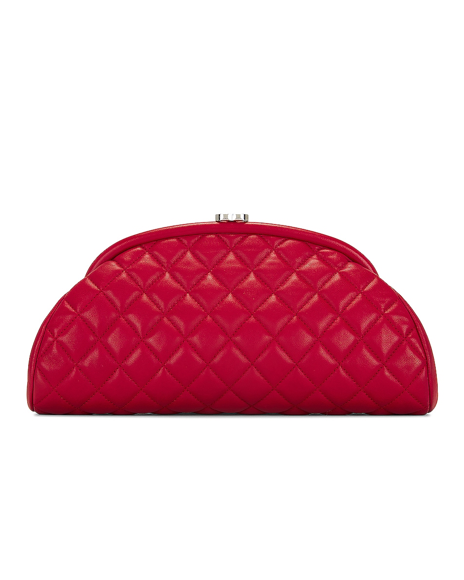 Image 1 of FWRD Renew Chanel Quilted Lambskin Clutch in Red