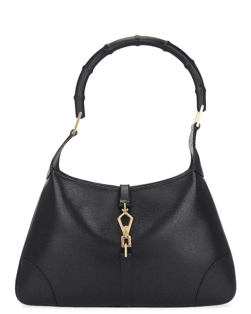 Image 1 of FWRD Renew Gucci Bamboo Jackie Shoulder Bag in Black