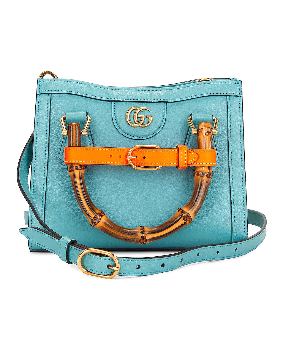 Image 1 of FWRD Renew Gucci Bamboo Diana Handbag in Turquoise