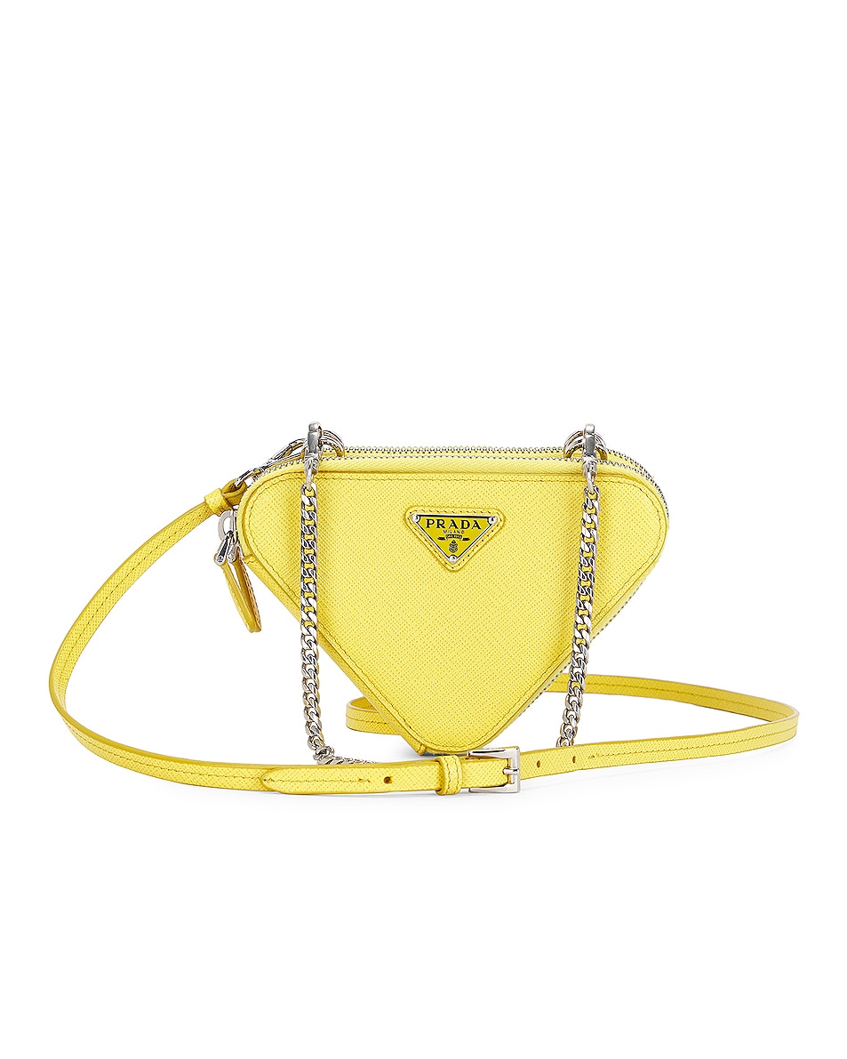 Image 1 of FWRD Renew Prada Saffiano Shoulder Bag in Yellow