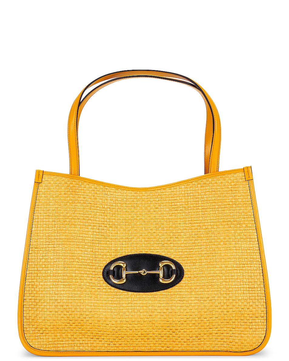 Image 1 of FWRD Renew Gucci Horsebit Tote Bag in Mustard