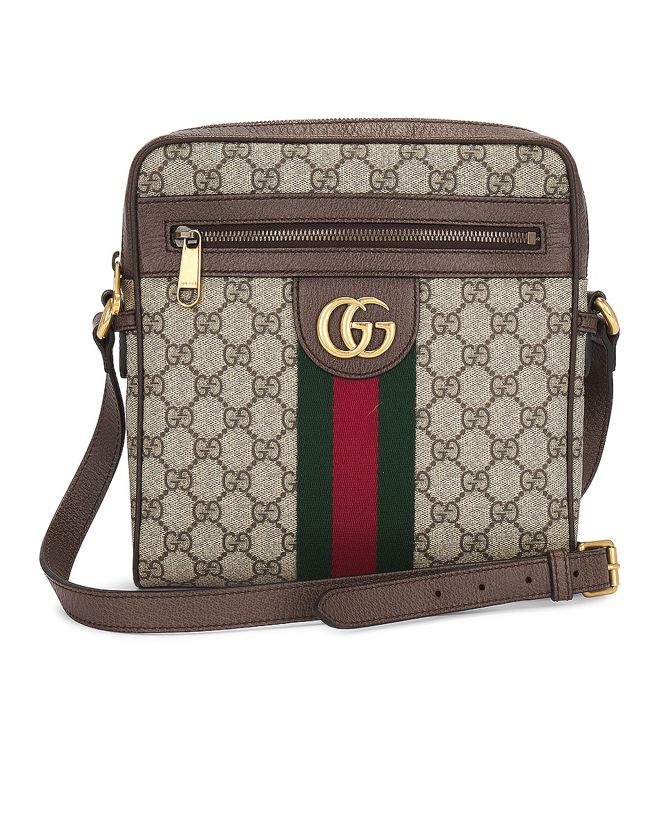 FWRD Renew Gucci GG Supreme Ophidia Shoulder Bag in Beige | FWRD