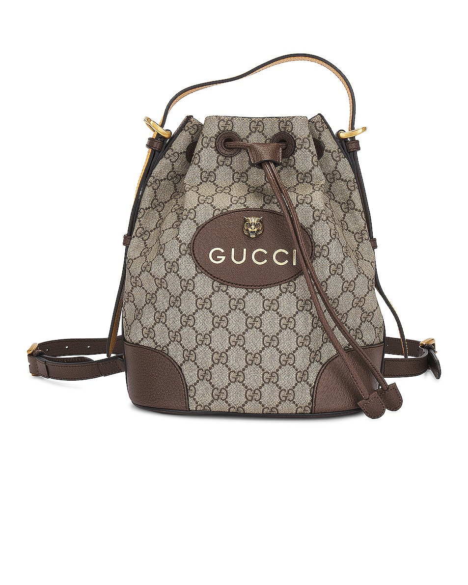 Image 1 of FWRD Renew Gucci GG Supreme Bucket Bag in Taupe