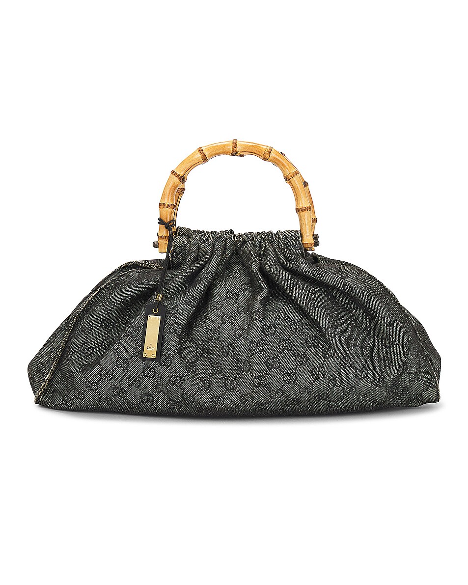 Image 1 of FWRD Renew Gucci Bamboo Handbag in Black