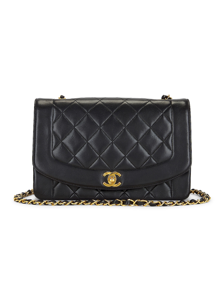 Image 1 of FWRD Renew Chanel Matelasse Quilted Turnlock Chain Flap Shoulder Bag in Black