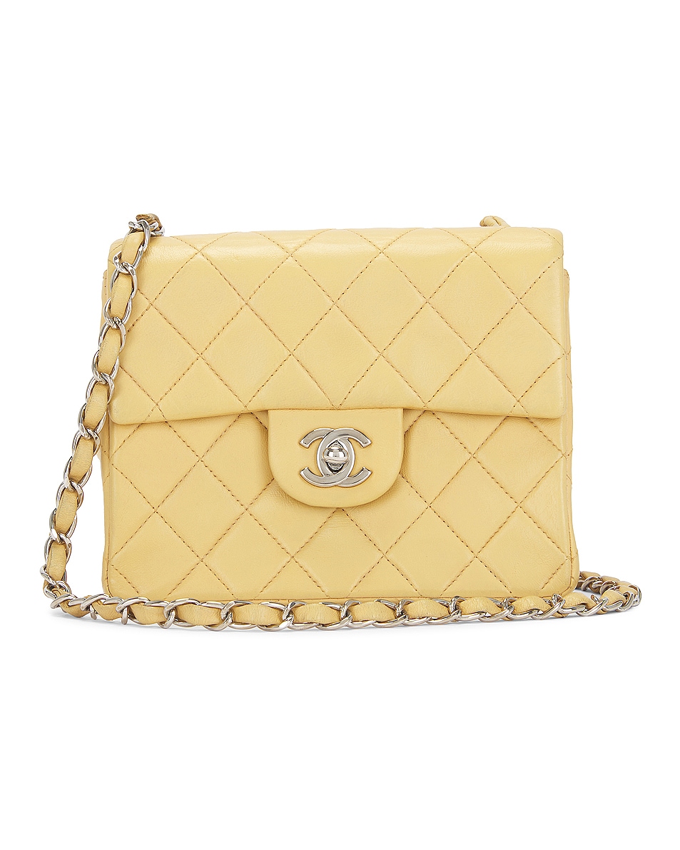 Image 1 of FWRD Renew Chanel Quilted Lambskin Turnlock Chain Shoulder Bag in Beige