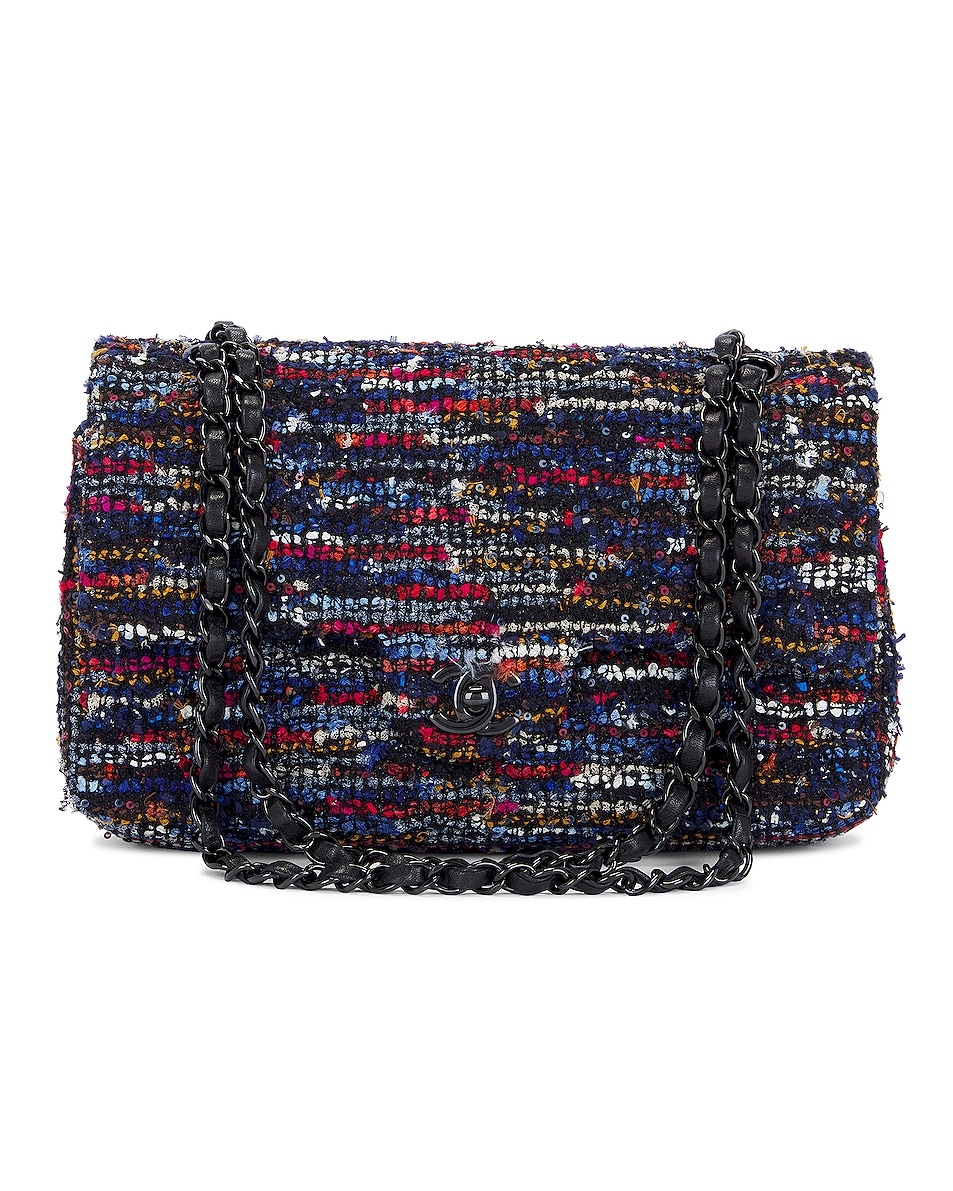 Image 1 of FWRD Renew Chanel Tweed Flap Chain Shoulder Bag in Multi