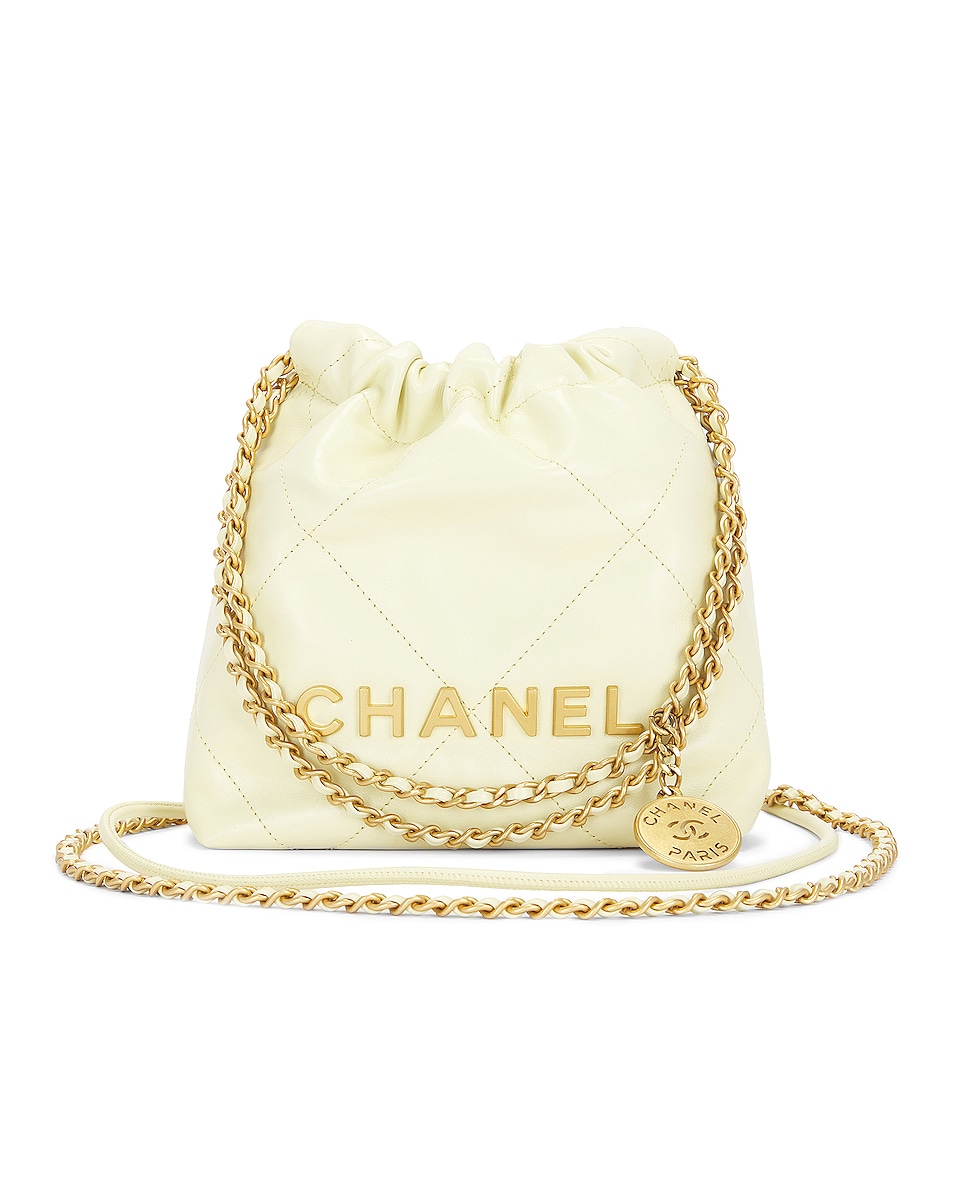 Image 1 of FWRD Renew Chanel Chain Bucket Bag in Ivory