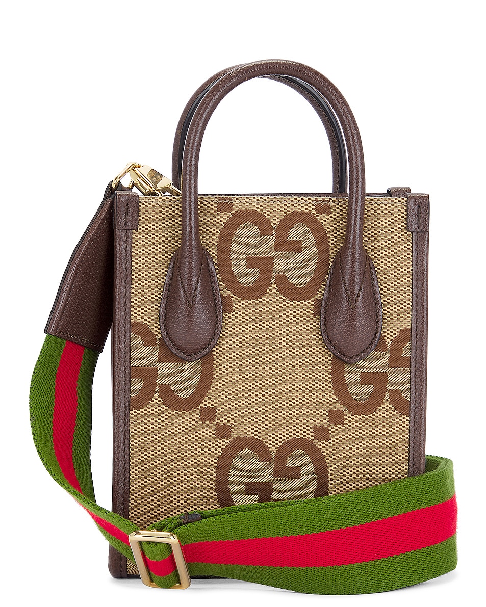 Image 1 of FWRD Renew Gucci GG Jumbo 2 Way Handbag in Brown