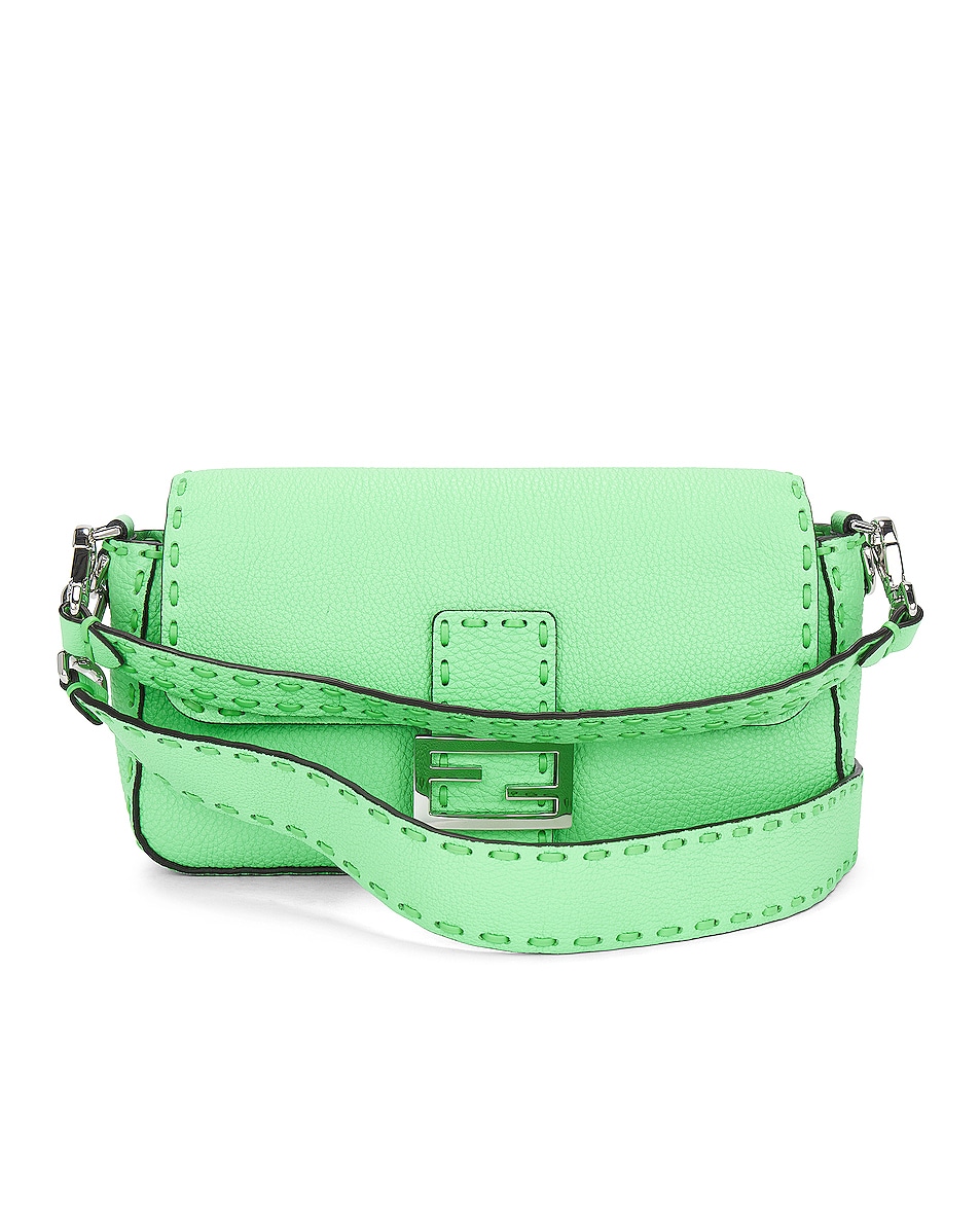 Image 1 of FWRD Renew Fendi Mama Baguette Shoulder Bag in Green