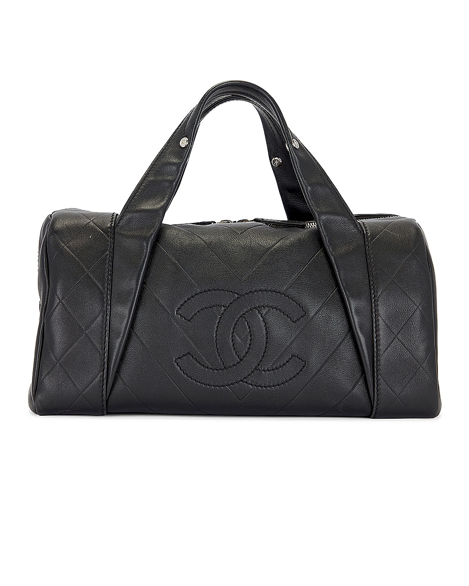 Image 1 of FWRD Renew Chanel Lambskin Boston Bag in Black