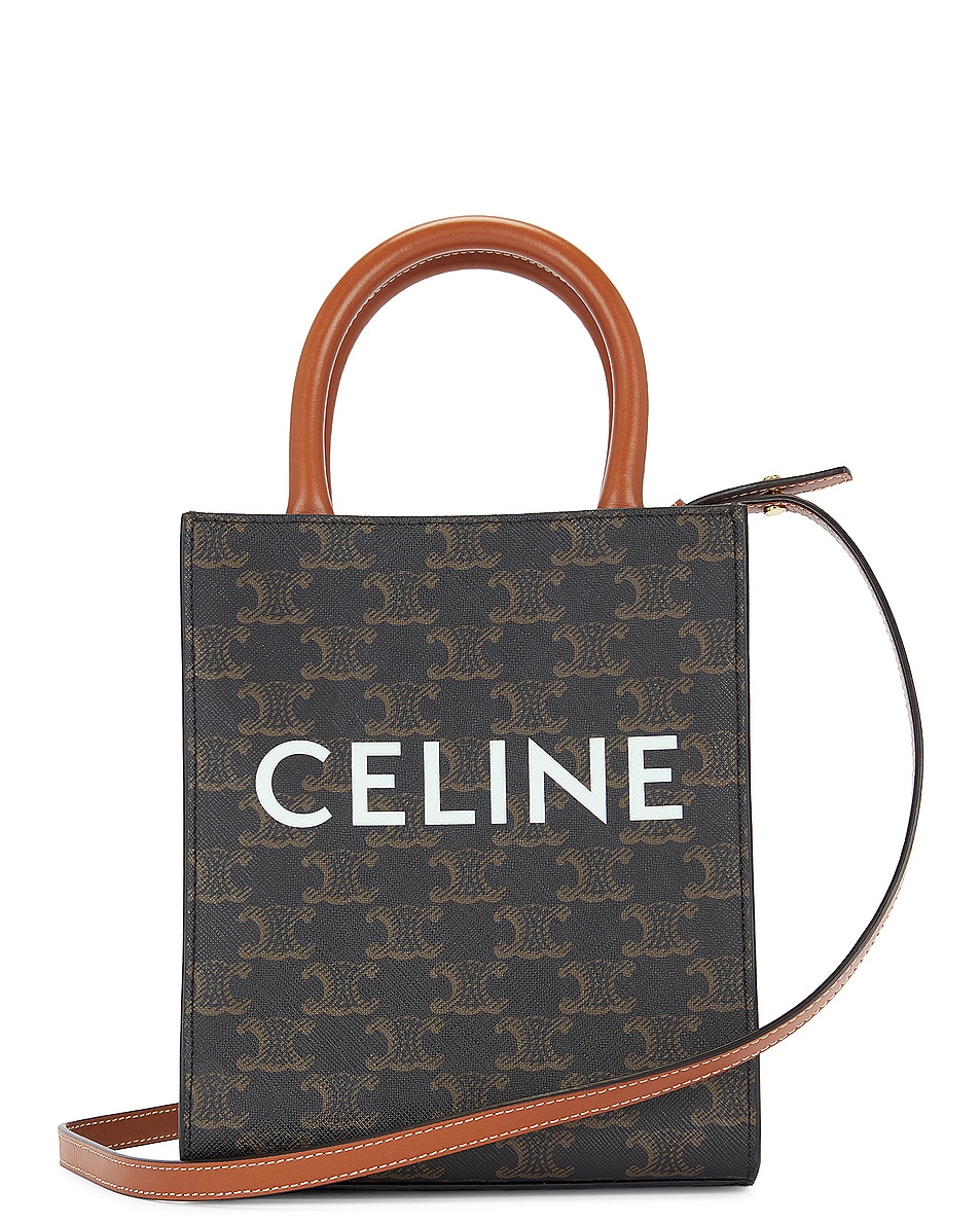 Image 1 of FWRD Renew Celine Vertical 2 Way Shoulder Bag in Dark Brown