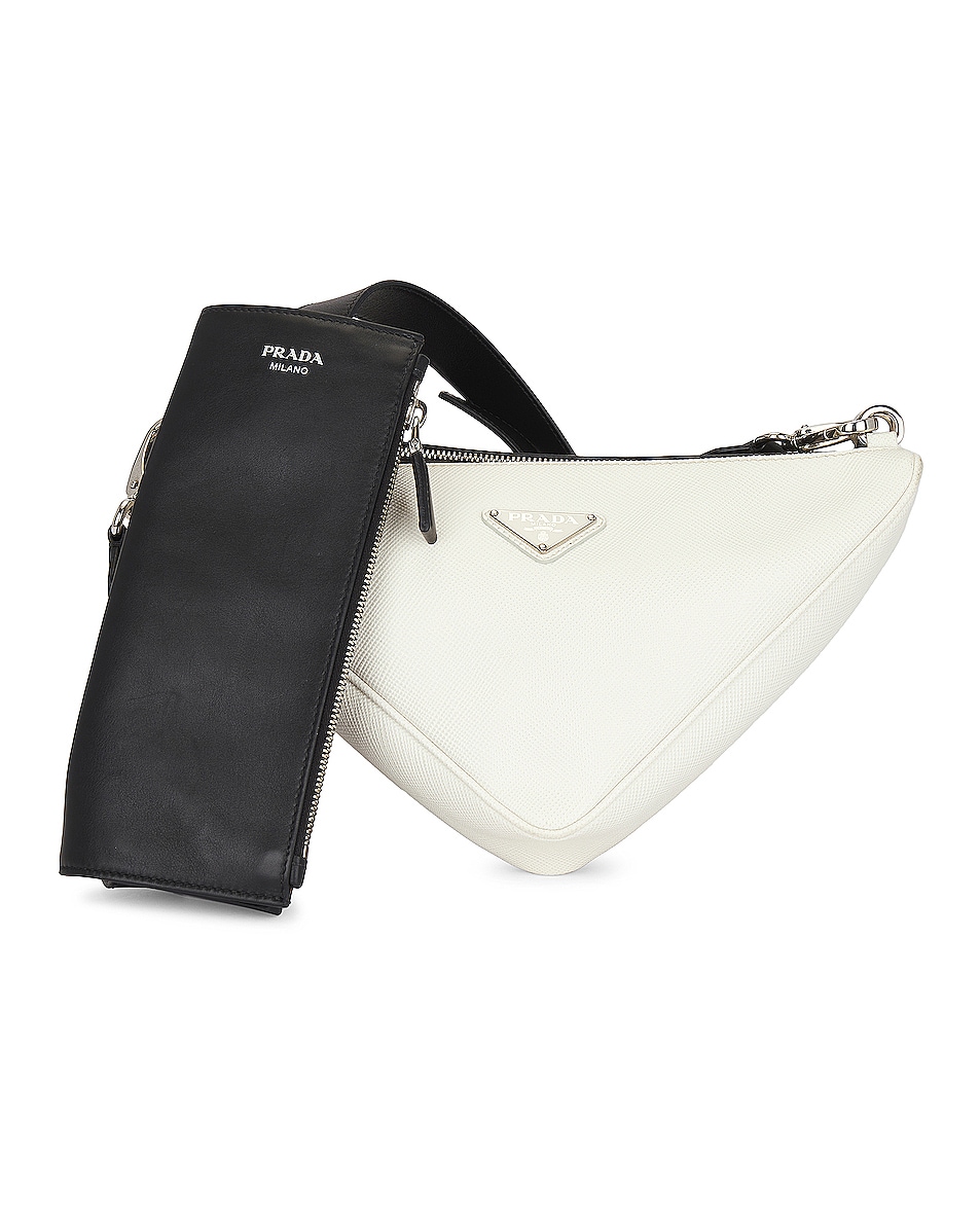 Image 1 of FWRD Renew Prada 2 Way Shoulder Bag in White & Black