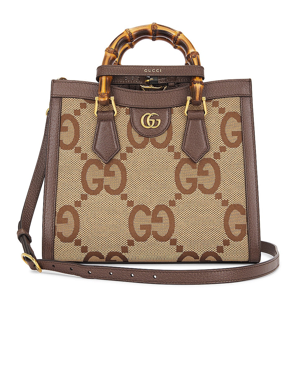 Image 1 of FWRD Renew Gucci Jumbo GG Bamboo 2 Way Handbag in Brown