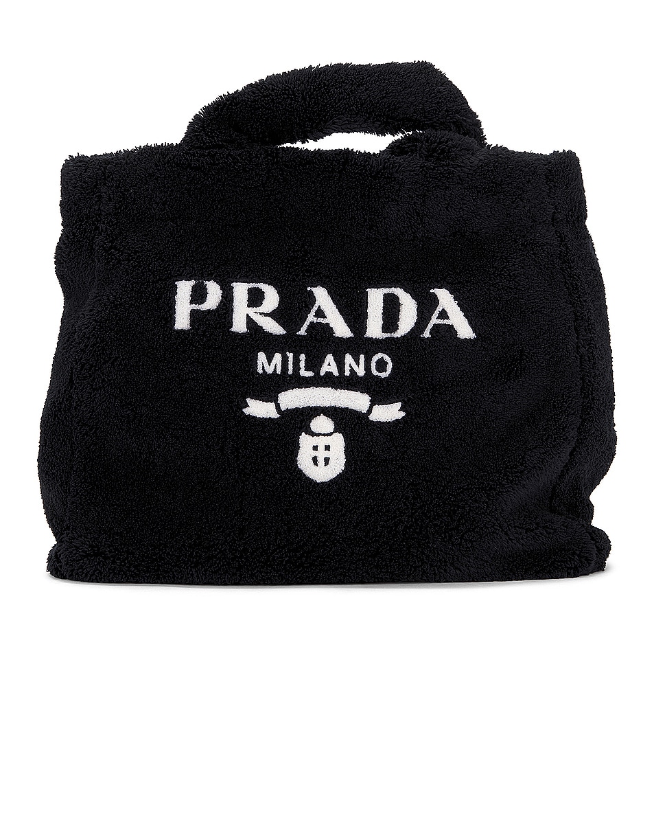 Image 1 of FWRD Renew Prada Terry Tote Bag in Black