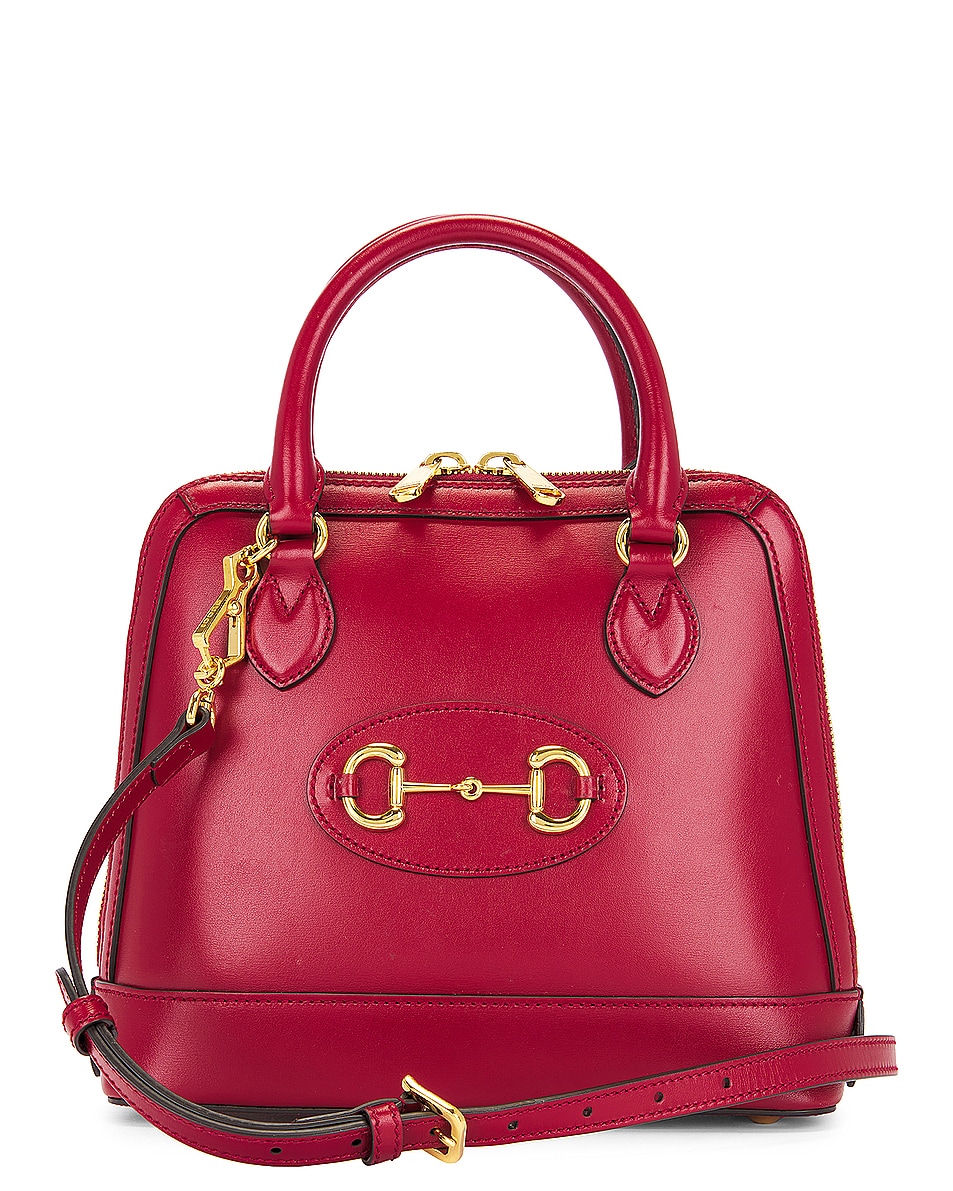Image 1 of FWRD Renew Gucci Horsebit Leather Handbag in Burgundy