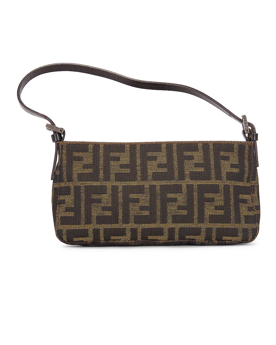 Image 1 of FWRD Renew Fendi Zucca Baguette Shoulder Bag in Brown