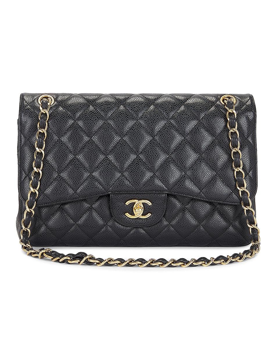 Image 1 of FWRD Renew Chanel Caviar Matelasse Flap Shoulder Bag in Black