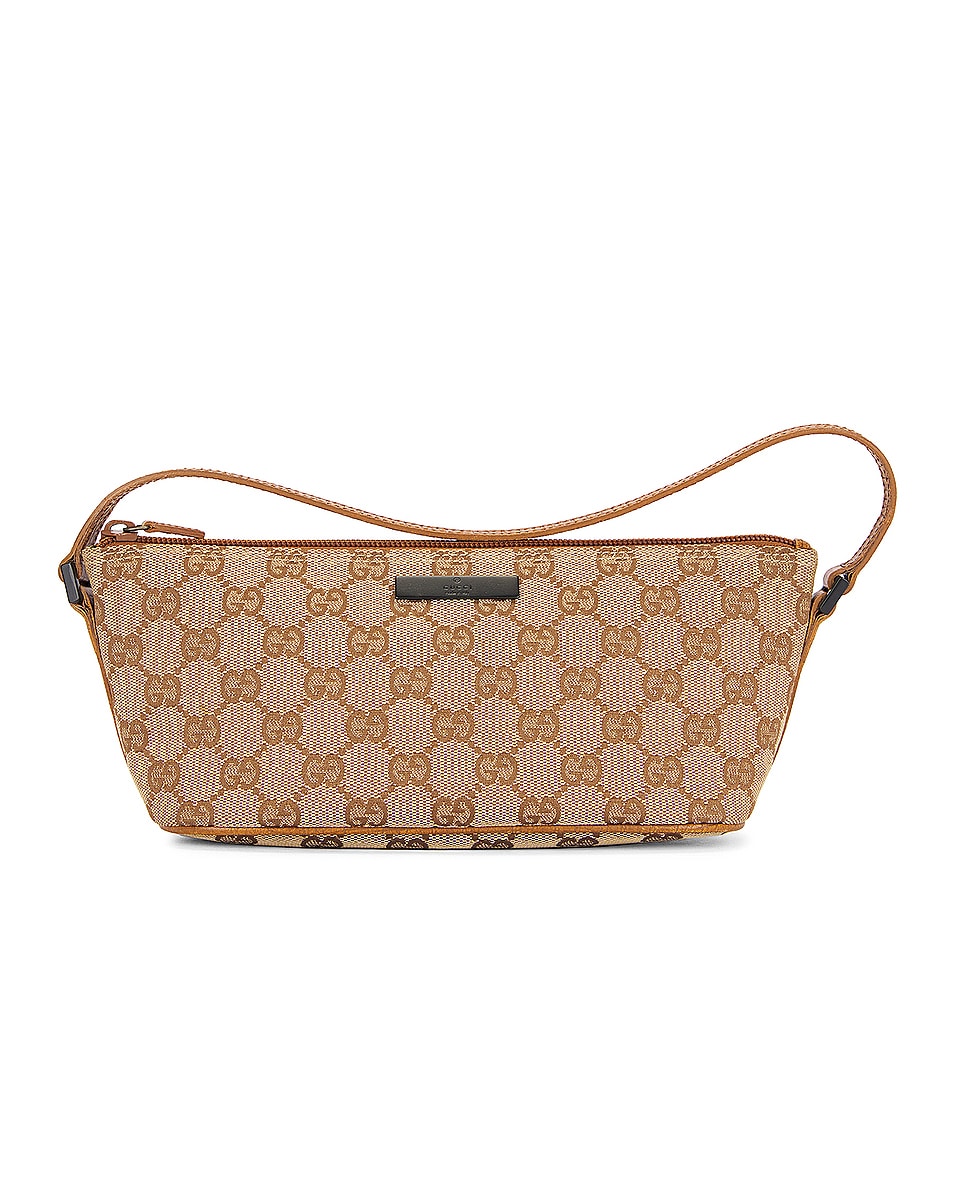 Image 1 of FWRD Renew Gucci GG Canvas Shoulder Bag in Tan