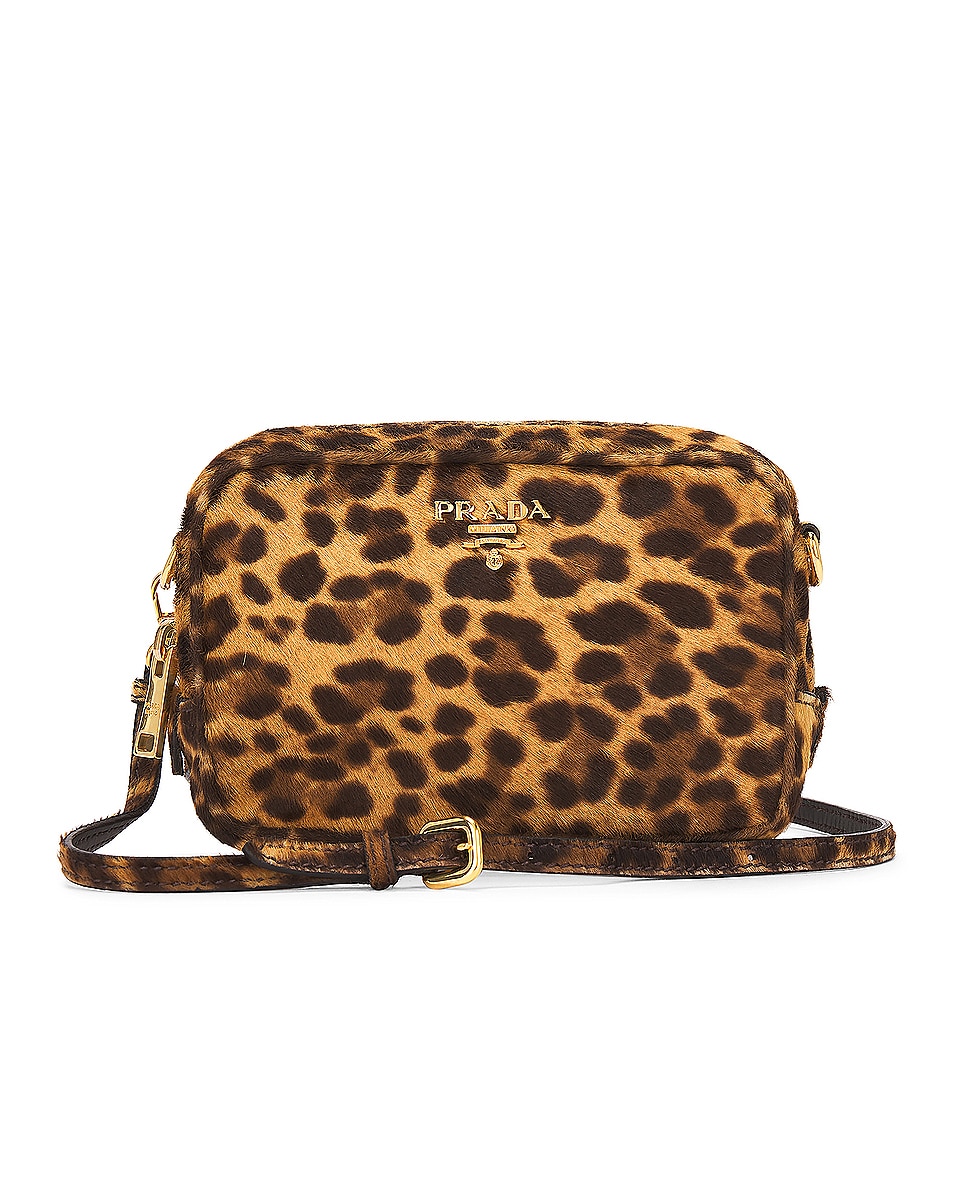 Image 1 of FWRD Renew Prada Leopard Shoulder Bag in Brown