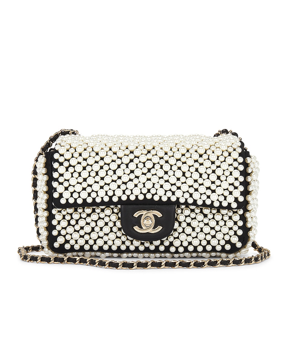 Image 1 of FWRD Renew Chanel Pearl Flap Bag in Black & White