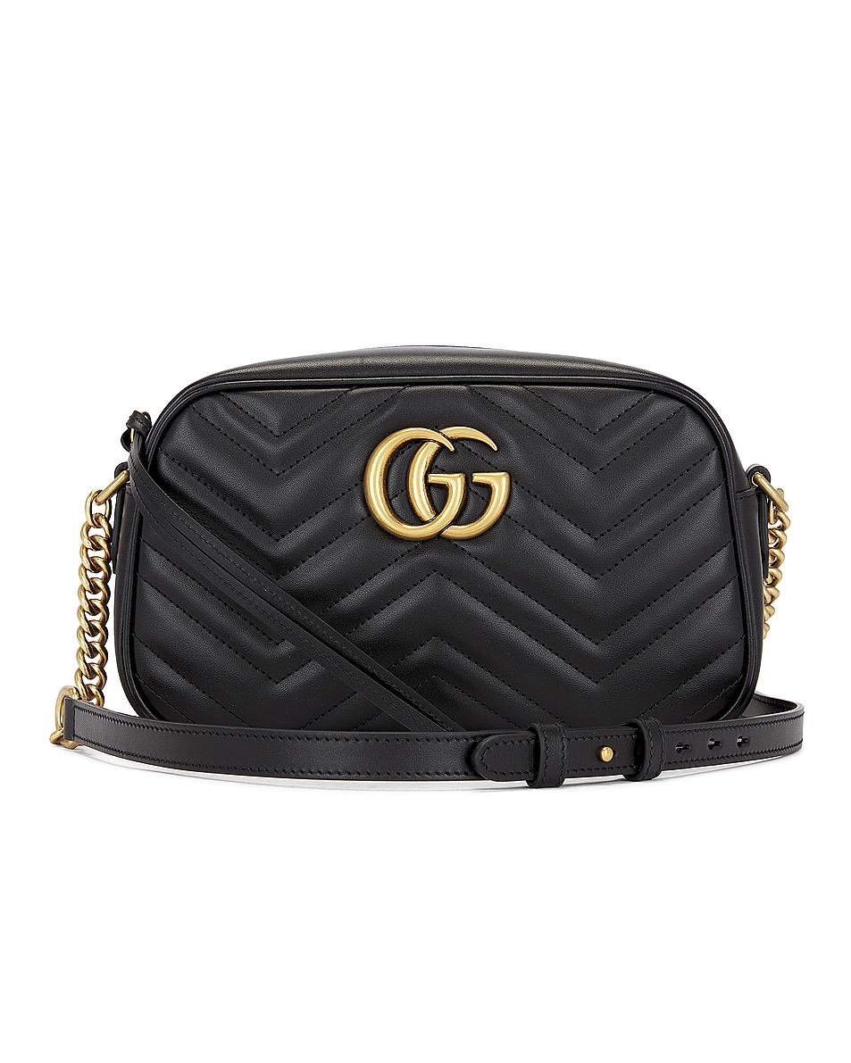 Image 1 of FWRD Renew Gucci GG Marmont Shoulder Bag in Black