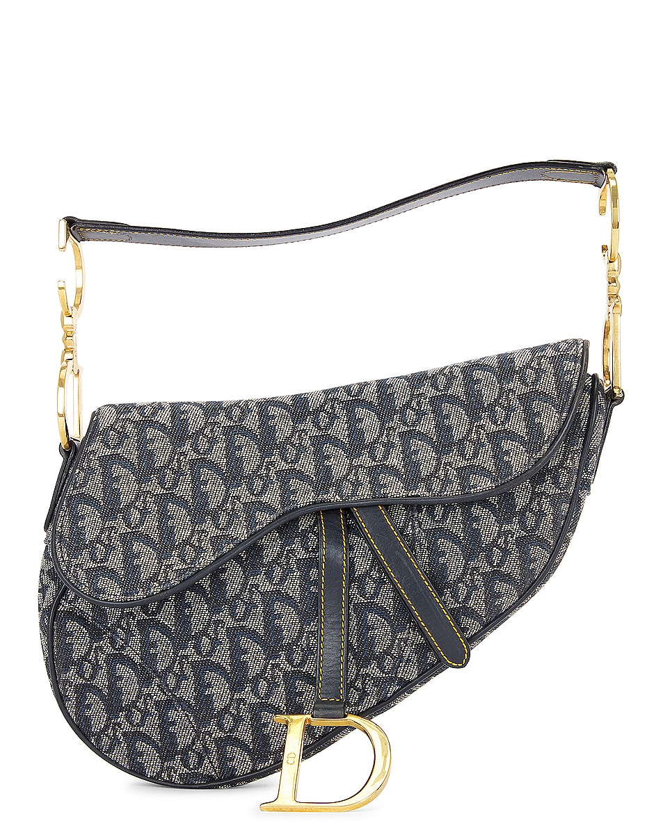Image 1 of FWRD Renew Dior Trotter Saddle Bag in Grey