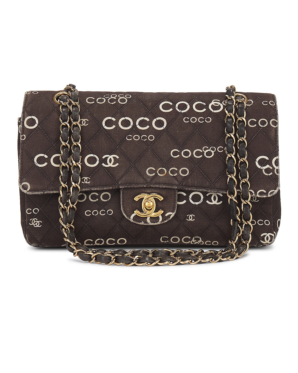 Image 1 of FWRD Renew Chanel Coco Quilted Chain Shoulder Bag in Black