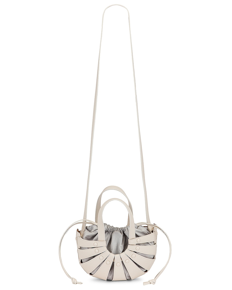 Image 1 of FWRD Renew Bottega Veneta The Shell Small Bag in White & Frost Gold