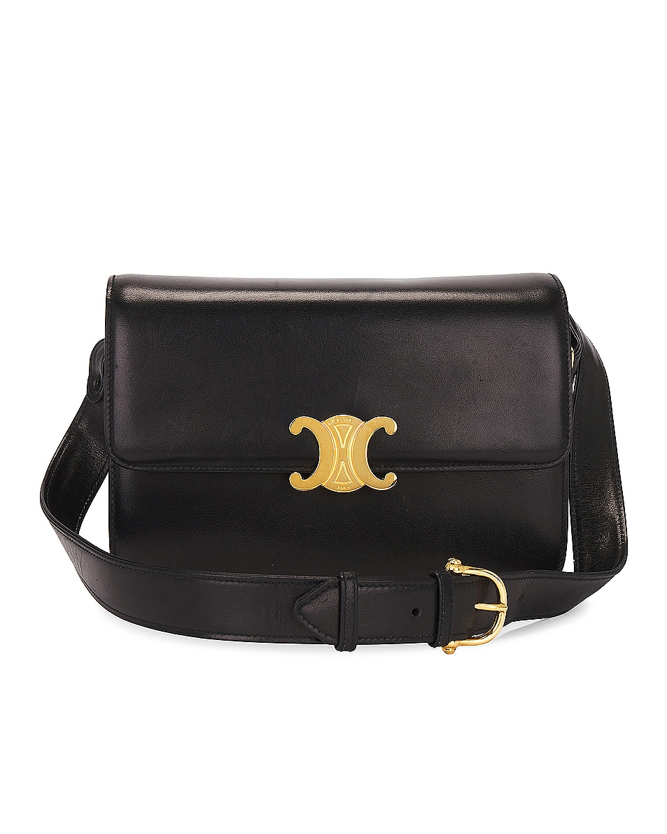 Image 1 of FWRD Renew Celine Triomphe Shoulder Bag in Black