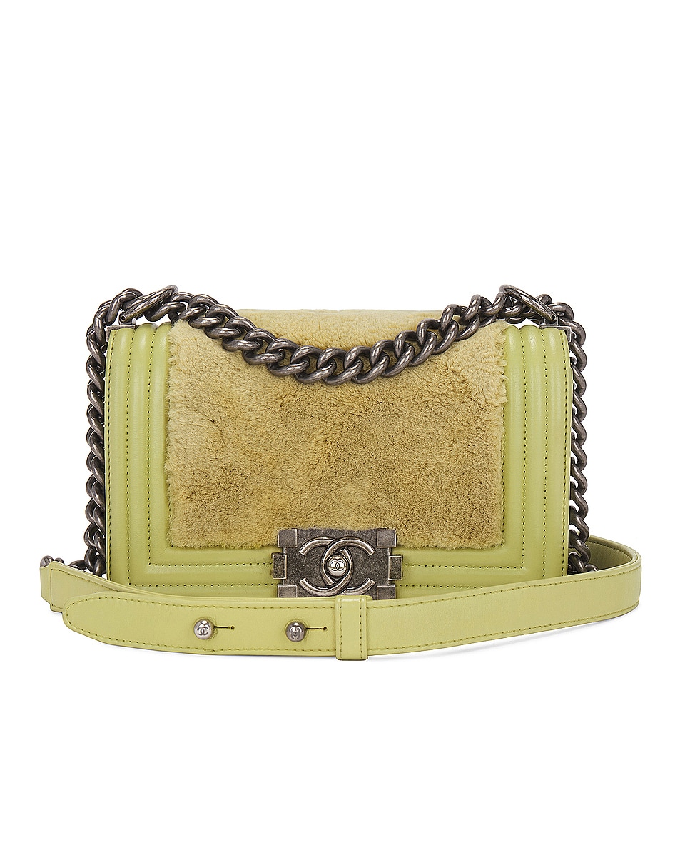 Image 1 of FWRD Renew Chanel Mini Boy Chain Shoulder Bag in Green