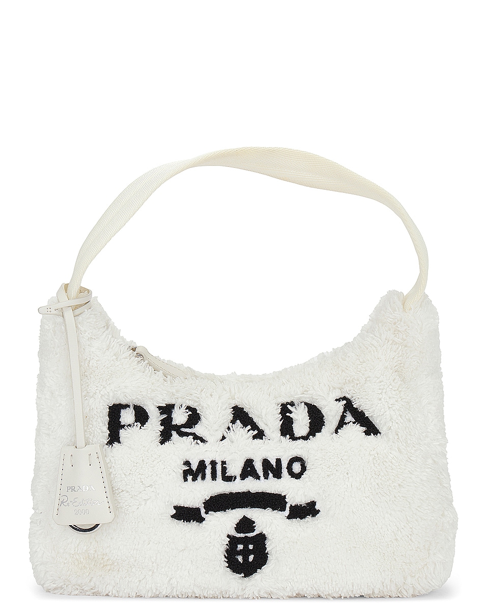 Image 1 of FWRD Renew Prada Sherpa Shoulder Bag in White