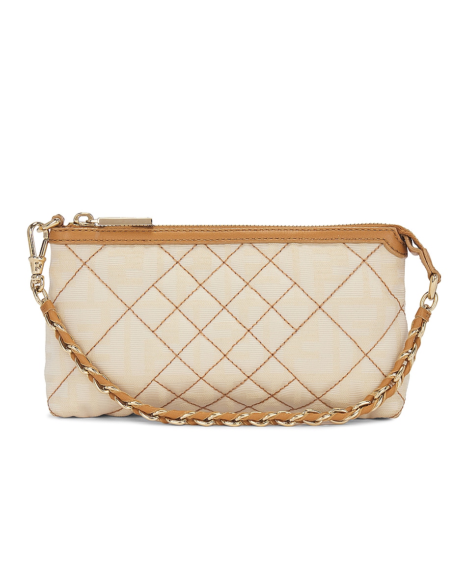Image 1 of FWRD Renew Fendi Quilted Chain Shoulder Bag in White