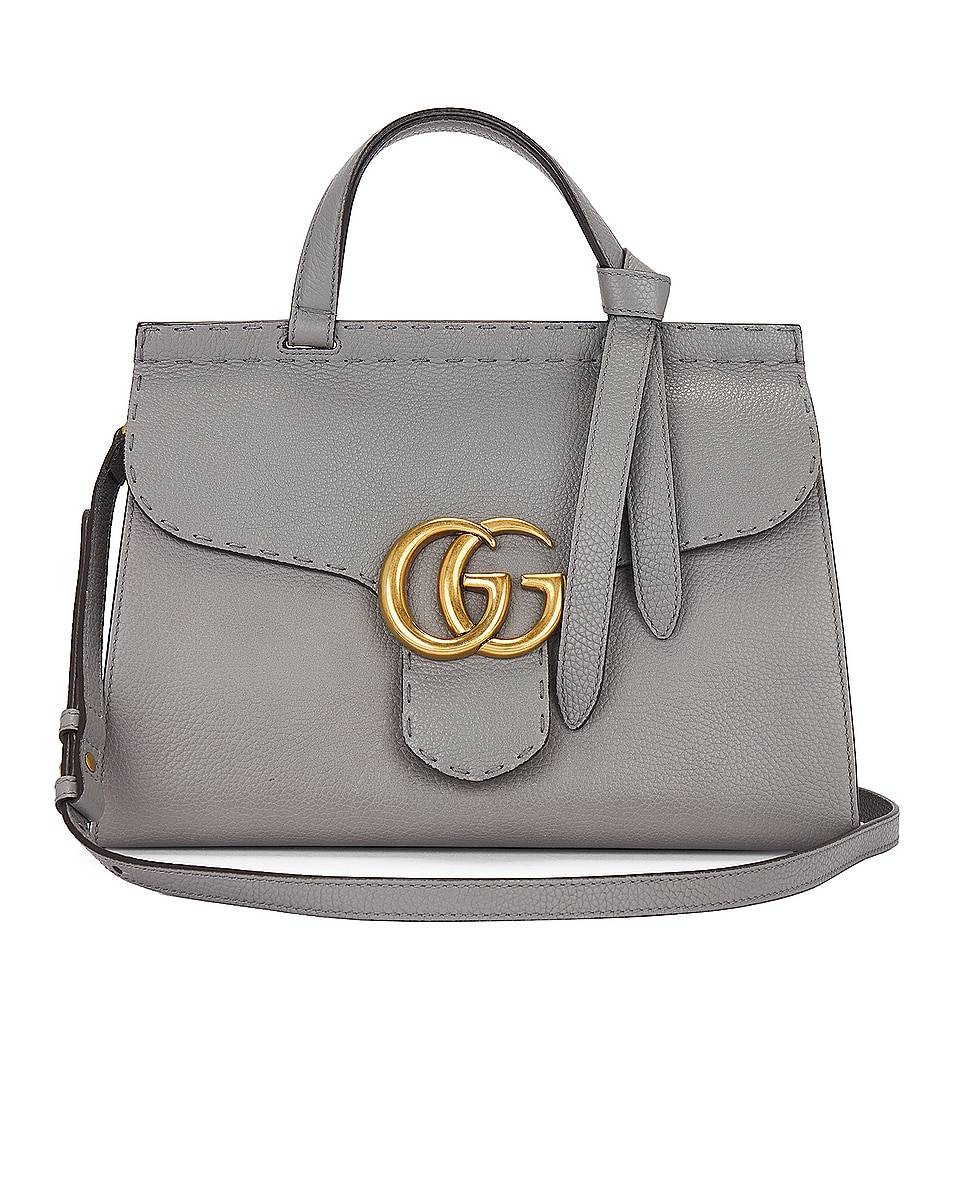Image 1 of FWRD Renew Gucci GG Marmont Handbag in Grey