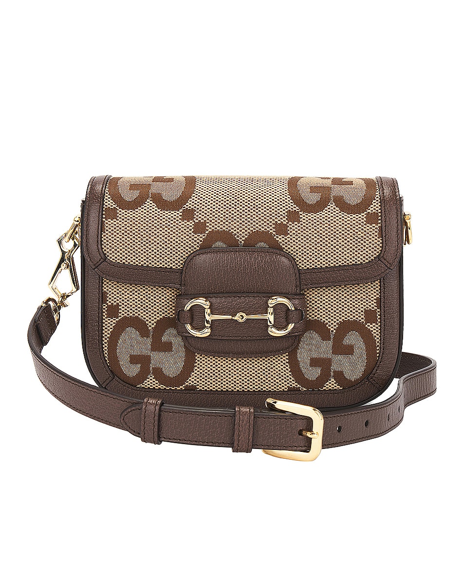 Image 1 of FWRD Renew Gucci GG Horsebit Shoulder Bag in Brown