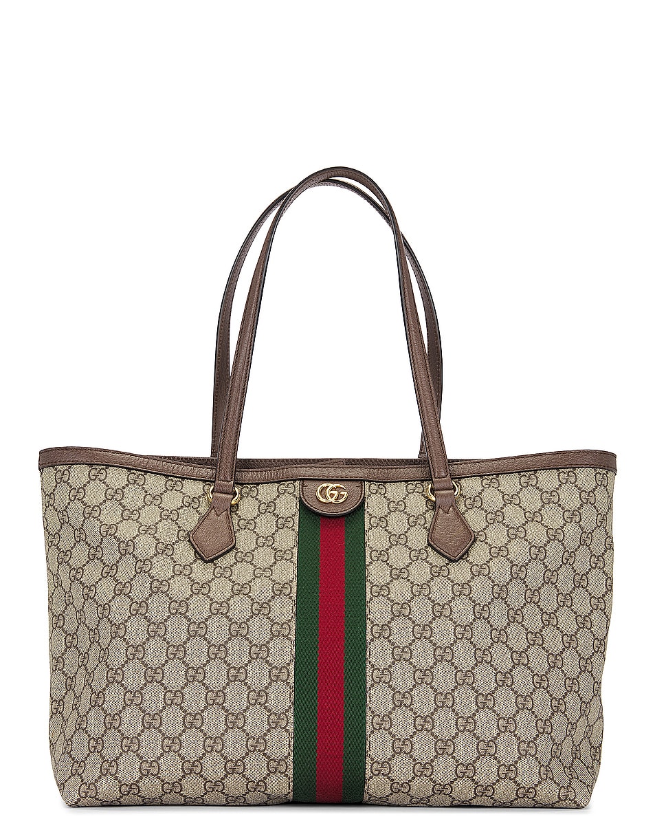 Image 1 of FWRD Renew Gucci Ophidia Sherry Tote Bag in Beige