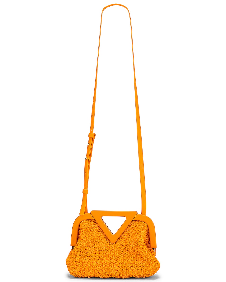 Image 1 of FWRD Renew Bottega Veneta Small Point Top Handle Bag in Tangerine & Gold
