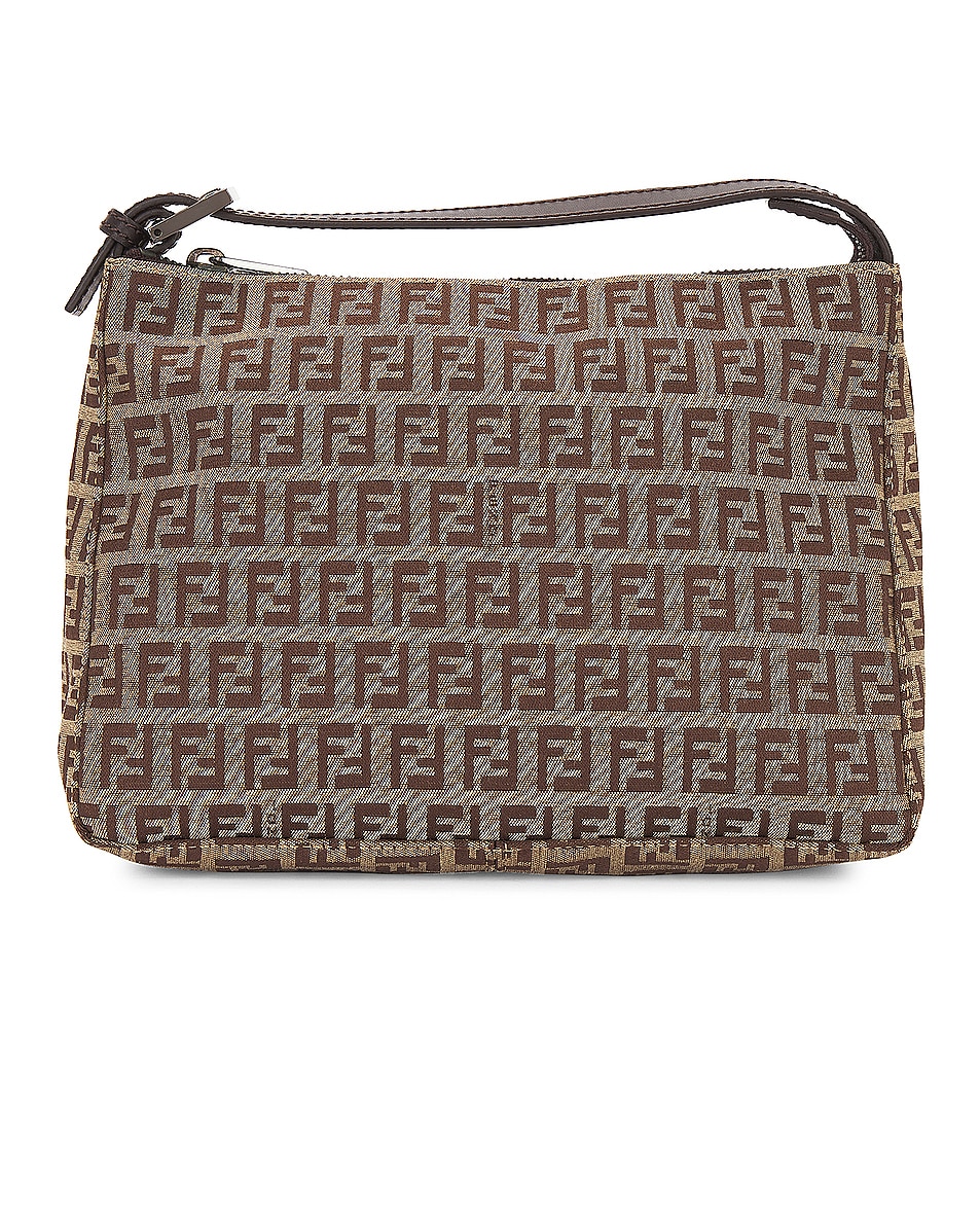 Image 1 of FWRD Renew Fendi Zucchino Canvas Shoulder Bag in Brown