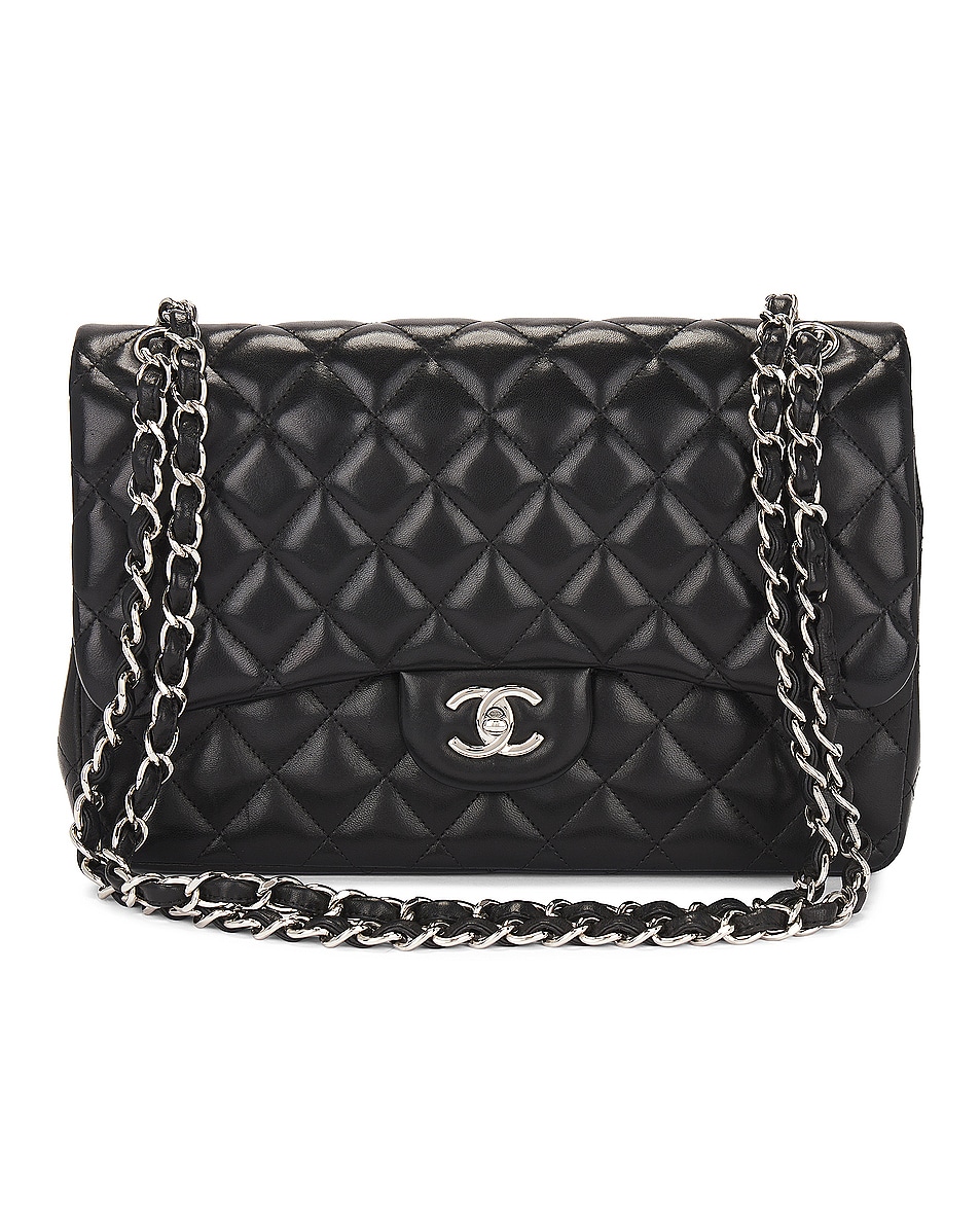 Image 1 of FWRD Renew Chanel Matelasse 30 Lambskin Flap Shoulder Bag in Black
