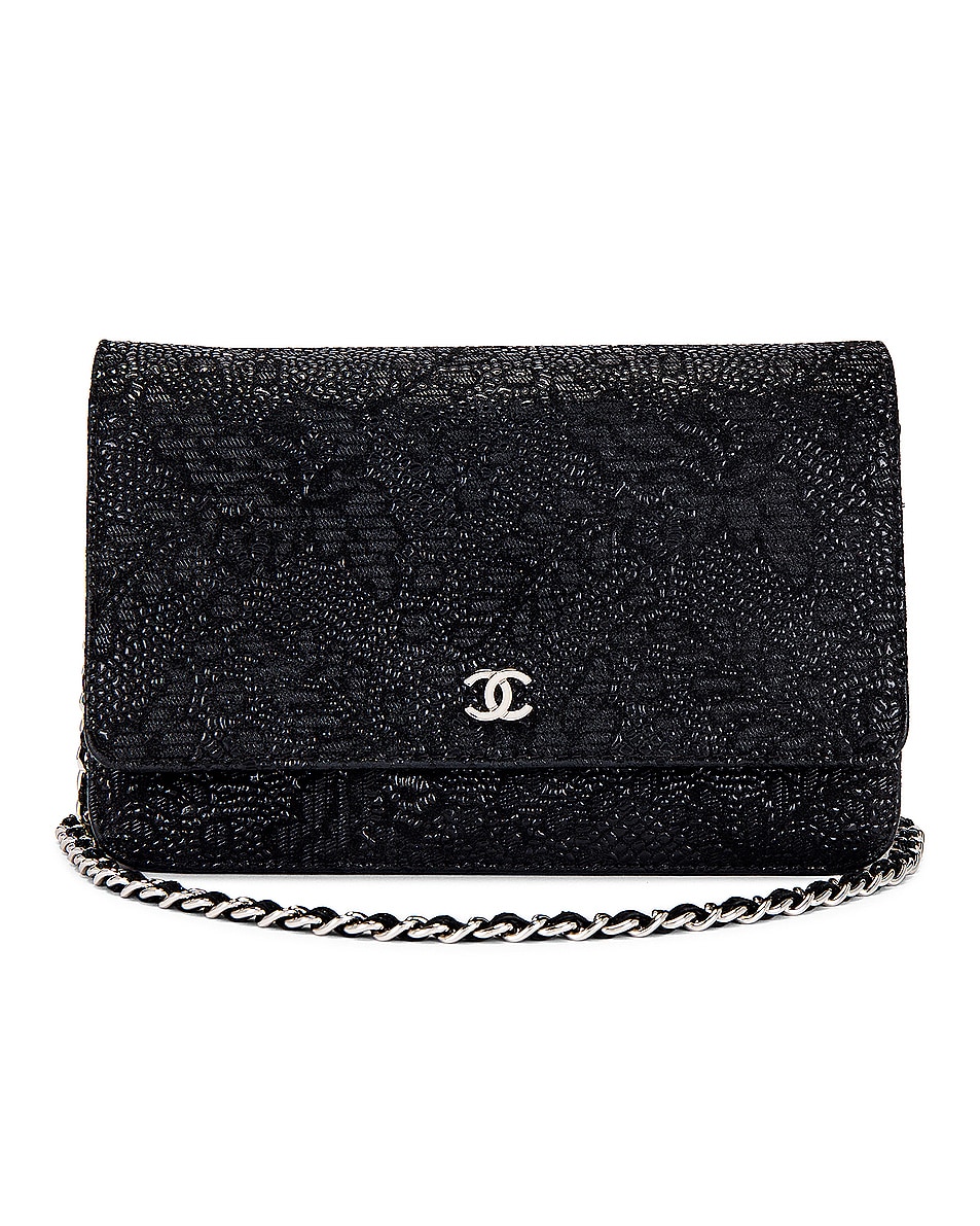 Image 1 of FWRD Renew Chanel Coco Mark Wallet On Chain Bag in Black