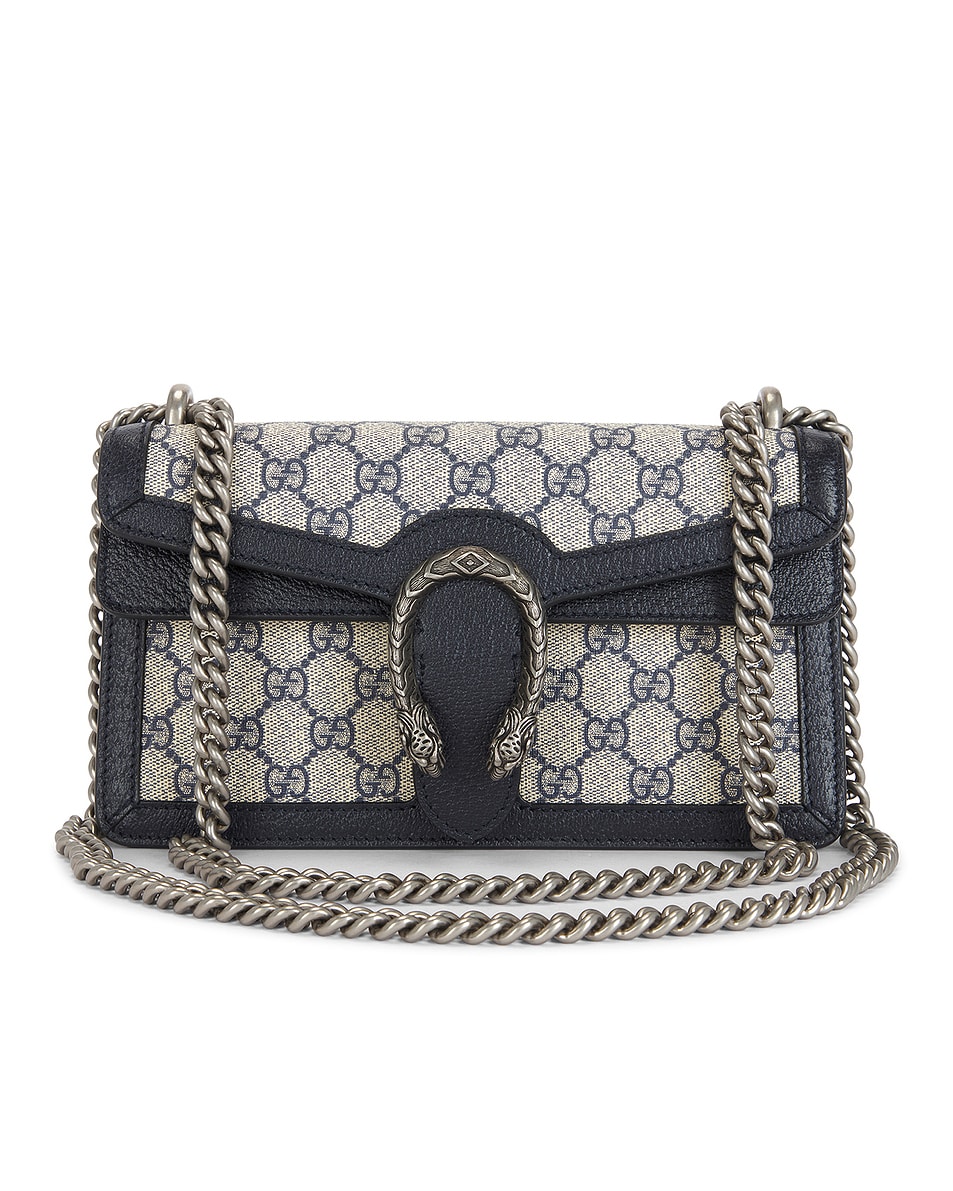 Image 1 of FWRD Renew Gucci GG Supreme Dionysus Shoulder Bag in Black