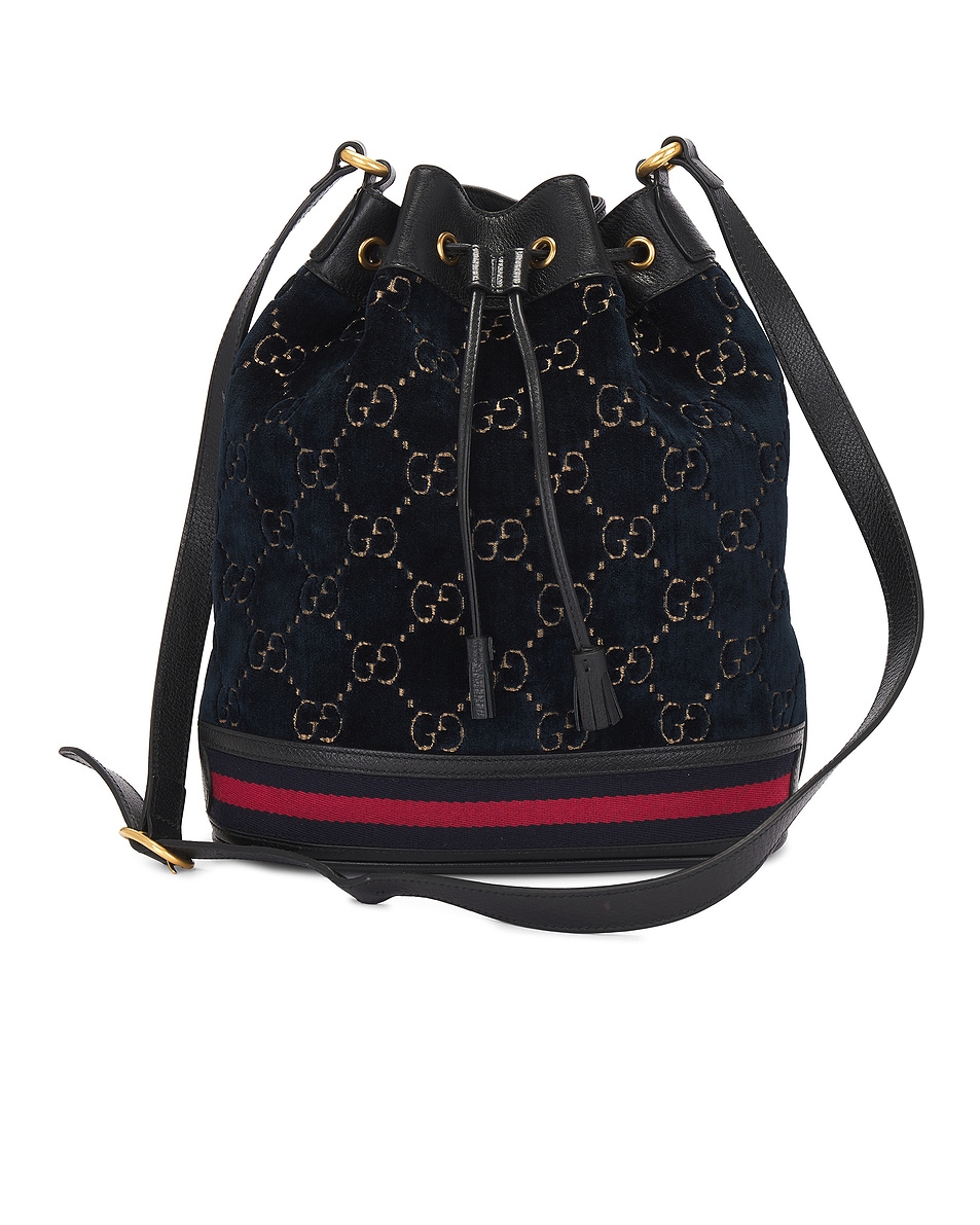 Image 1 of FWRD Renew Gucci GG Bucket Bag in Blue