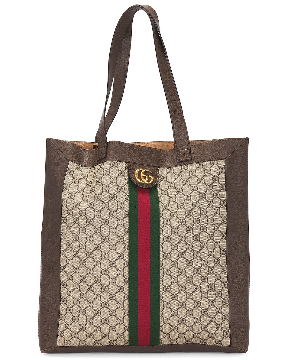 Image 1 of FWRD Renew Gucci Ophidia Tote Bag in Beige