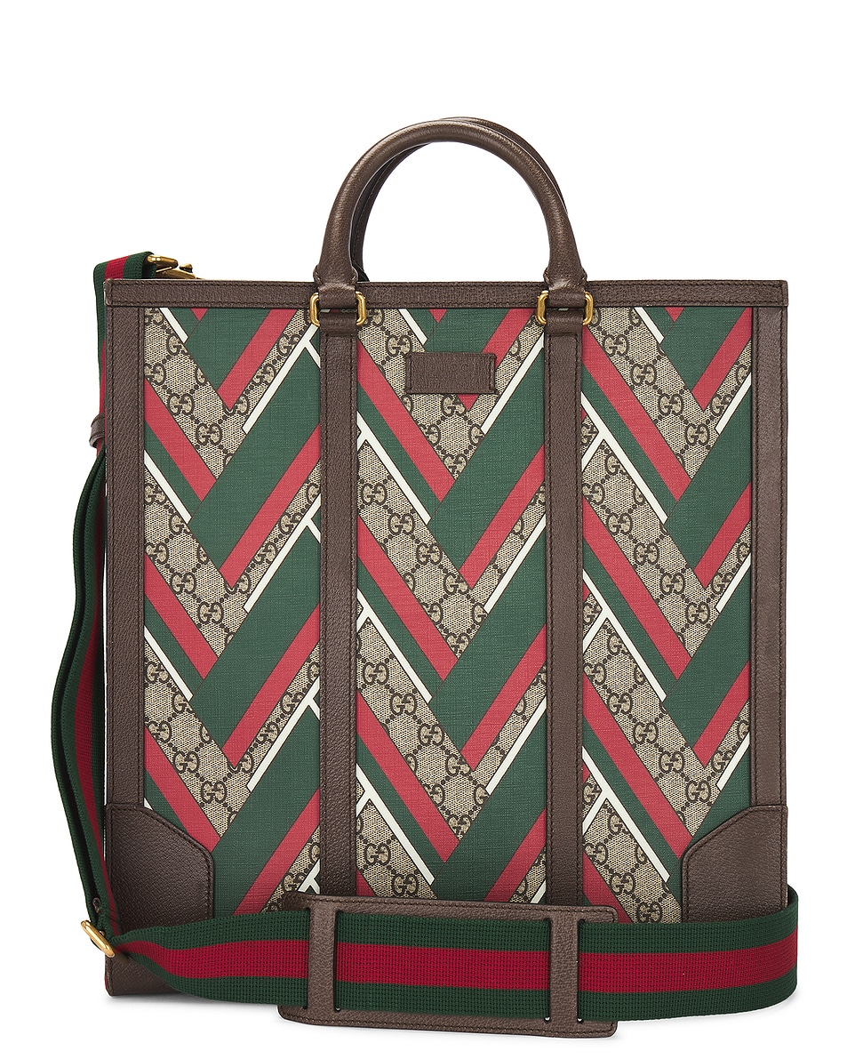 Image 1 of FWRD Renew Gucci GG Supreme Canvas Leather Tote Bag in Multi