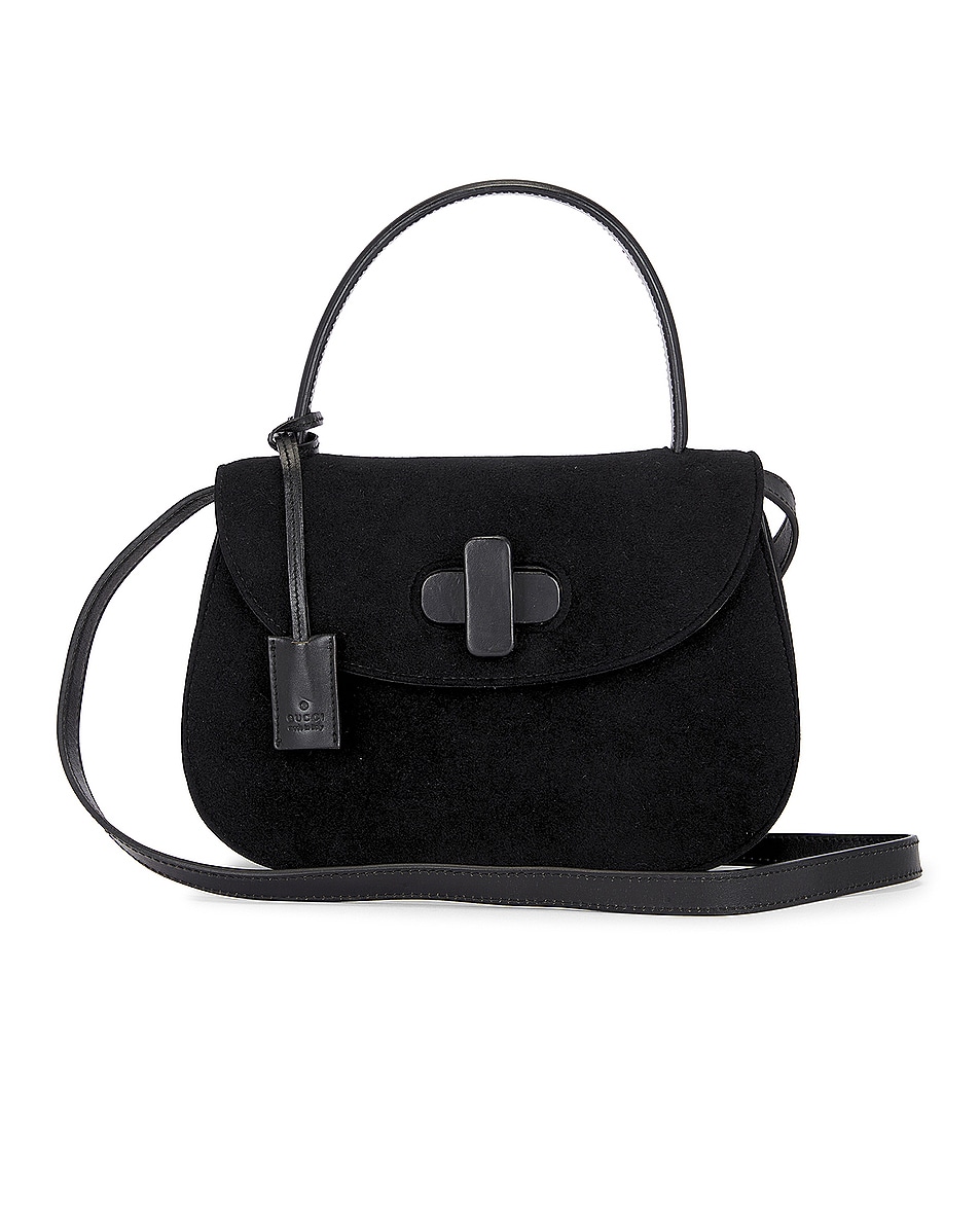 Image 1 of FWRD Renew Gucci Bamboo 2 Way Handbag in Black