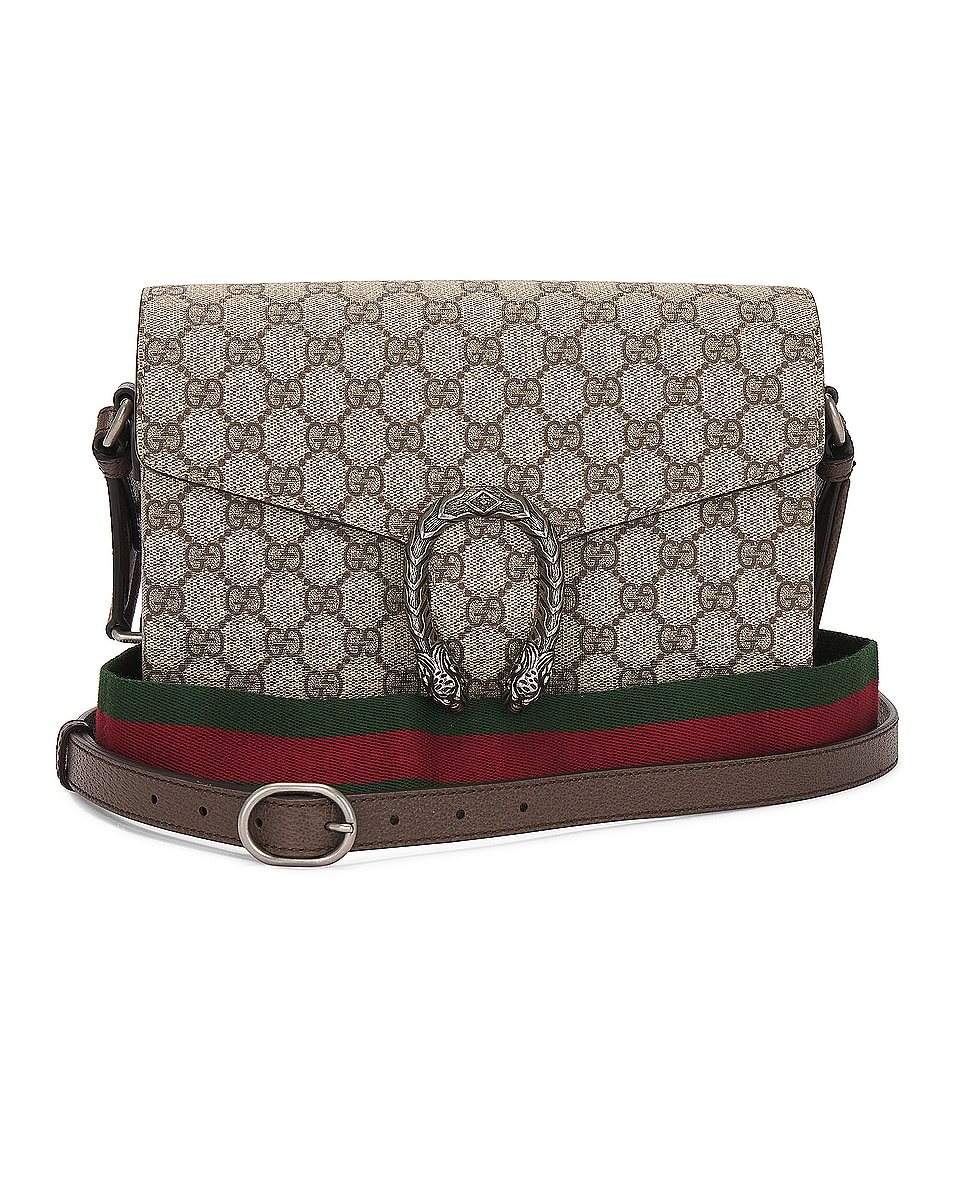 Image 1 of FWRD Renew Gucci GG Supreme Dionysus Shoulder Bag in Beige