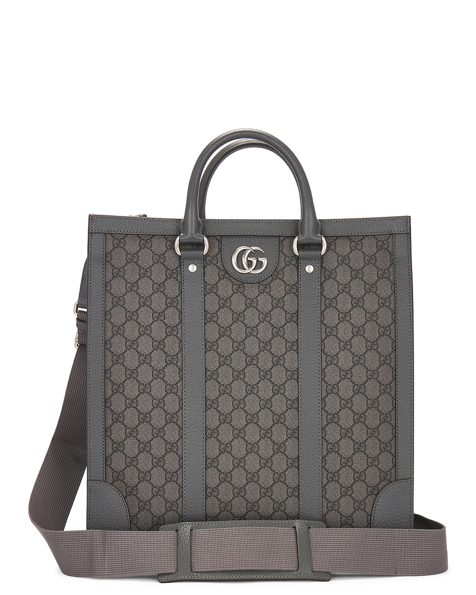 Image 1 of FWRD Renew Gucci GG Supreme Ophidia Tote Bag in Grey